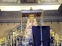 Simpecado del Inmaculado Corazón de María frente a la Virgen del Rocío